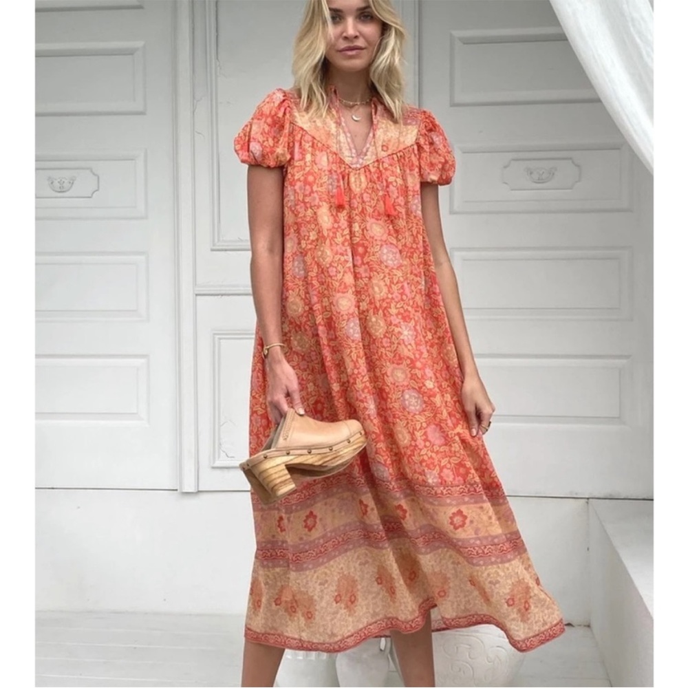 Spell & the Gypsy Love Story Short Sleeve Boho Dress Red Coral